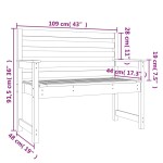 vidaXL Bancă de grădină, gri, 109x48x91,5 cm, lemn masiv de pin