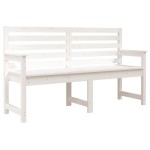 vidaXL Bancă de grădină, alb, 159,5x48x91,5 cm, lemn masiv de pin