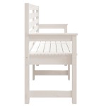 vidaXL Bancă de grădină, alb, 159,5x48x91,5 cm, lemn masiv de pin