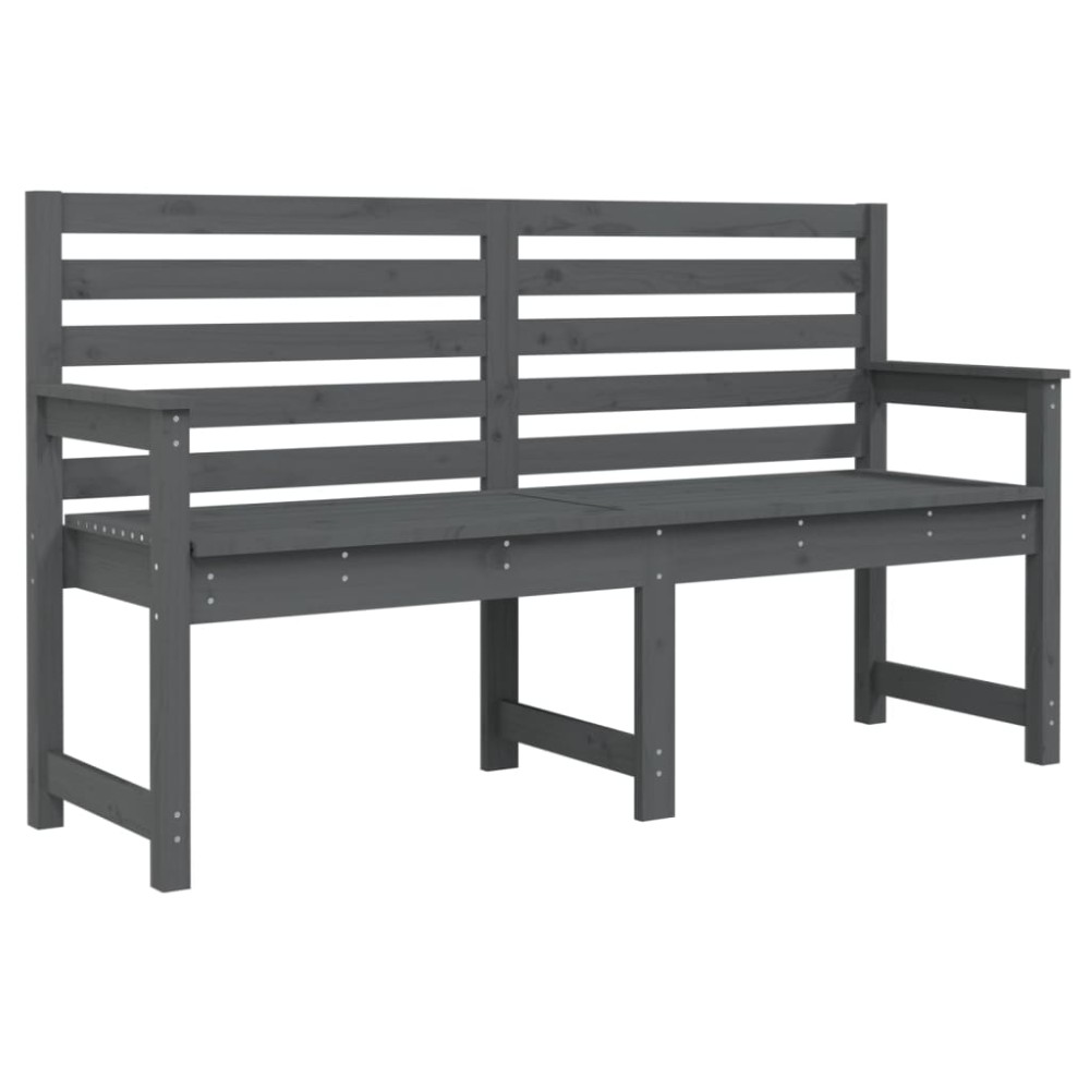 vidaXL Bancă de grădină, gri, 159,5x48x91,5 cm, lemn masiv de pin