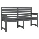 vidaXL Bancă de grădină, gri, 159,5x48x91,5 cm, lemn masiv de pin