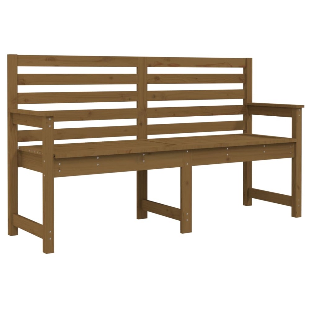 vidaXL Bancă de grădină, maro miere, 159,5x48x91,5 cm, lemn masiv pin
