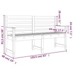vidaXL Bancă de grădină, maro miere, 159,5x48x91,5 cm, lemn masiv pin