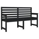 vidaXL Bancă de grădină, negru, 159,5x48x91,5 cm, lemn masiv de pin vidaXL Bancă de grădină, negru, 159,5x48x91,5 cm, lemn masiv de pin