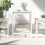 vidaXL Măsuță de grădină, alb, 82,5x82,5x110 cm, lemn masiv de pin