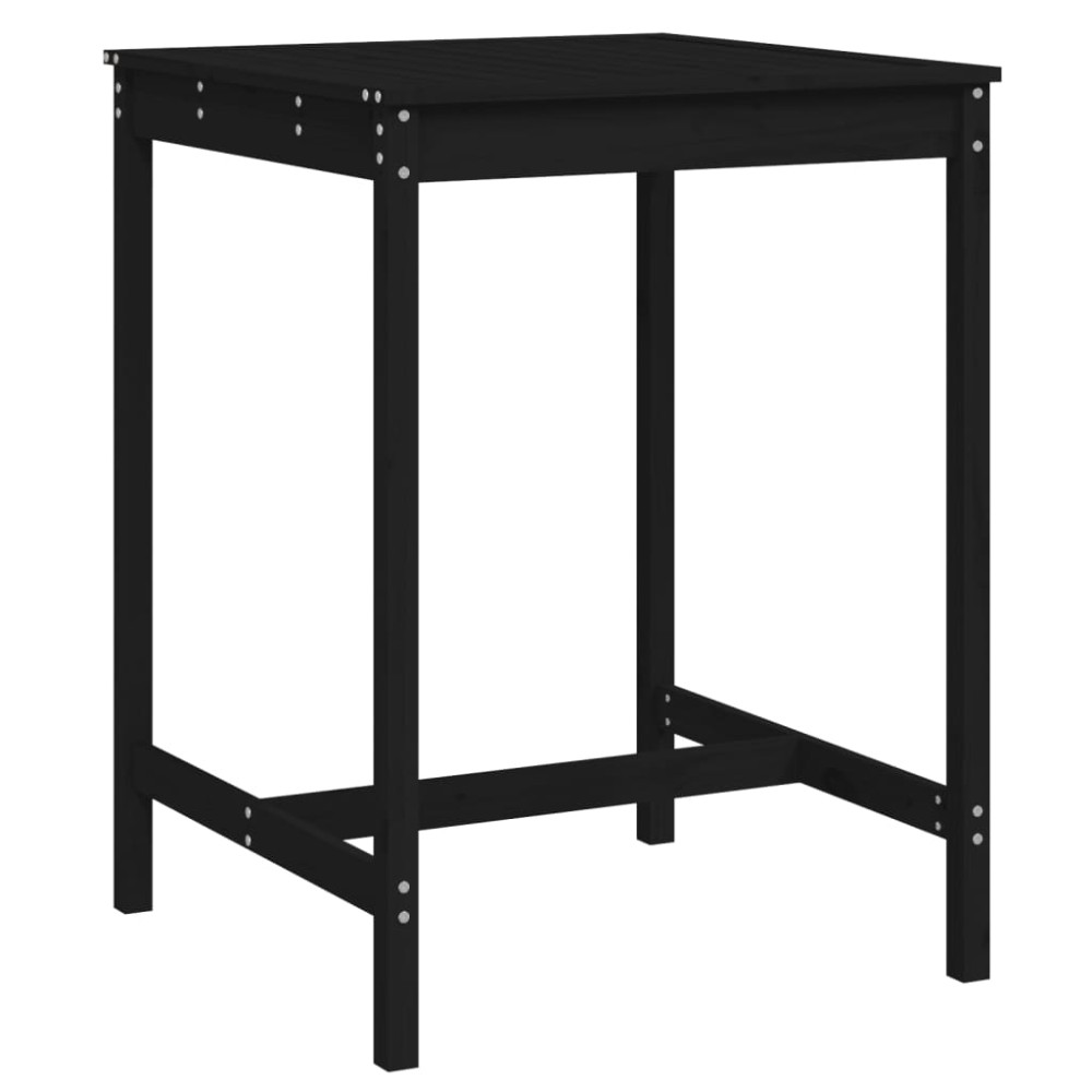 vidaXL Măsuță de grădină, negru, 82,5x82,5x110 cm, lemn masiv de pin