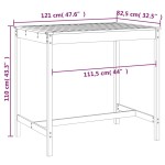 vidaXL Măsuță de grădină, 121x82,5x110 cm, lemn masiv de pin vidaXL Măsuță de grădină, 121x82,5x110 cm, lemn masiv de pin