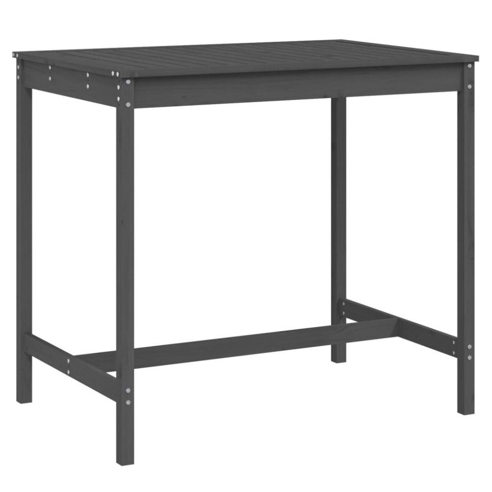 vidaXL Măsuță de grădină, gri, 121x82,5x110 cm, lemn masiv de pin