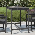 vidaXL Măsuță de grădină, gri, 121x82,5x110 cm, lemn masiv de pin