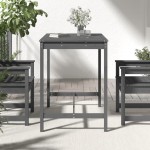 vidaXL Măsuță de grădină, gri, 121x82,5x110 cm, lemn masiv de pin