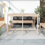 vidaXL Masă de grădină, 159,5x82,5x110 cm, lemn masiv de pin