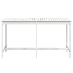vidaXL Masă de grădină, alb, 203,5x90x110 cm, lemn masiv de pin