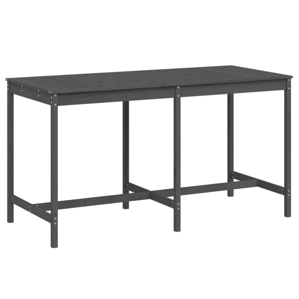 vidaXL Masă de grădină, gri, 203,5x90x110 cm, lemn masiv de pin