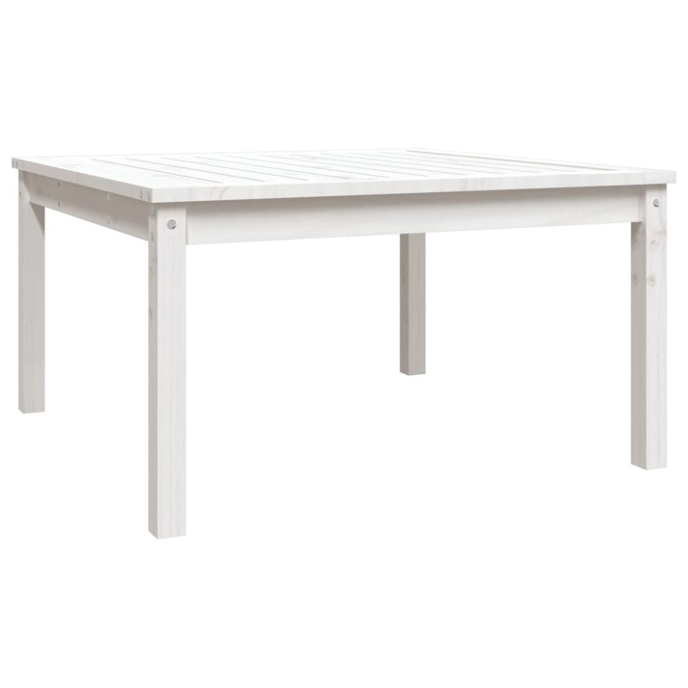 vidaXL Măsuță de grădină, alb, 82,5x82,5x45 cm, lemn masiv de pin