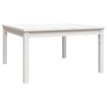 vidaXL Măsuță de grădină, alb, 82,5x82,5x45 cm, lemn masiv de pin