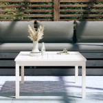 vidaXL Măsuță de grădină, alb, 82,5x82,5x45 cm, lemn masiv de pin