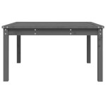 vidaXL Măsuță de grădină, gri, 82,5x82,5x45 cm, lemn masiv de pin