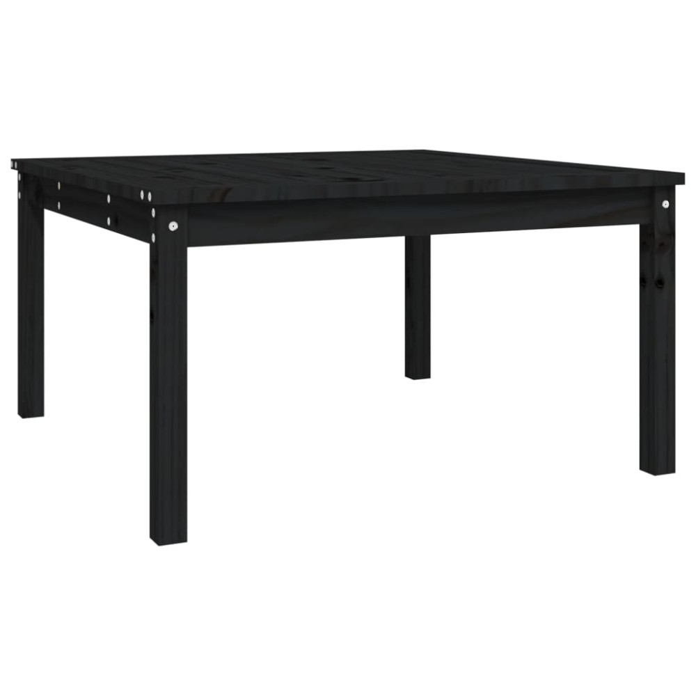 vidaXL Măsuță de grădină, negru, 82,5x82,5x45 cm, lemn masiv de pin