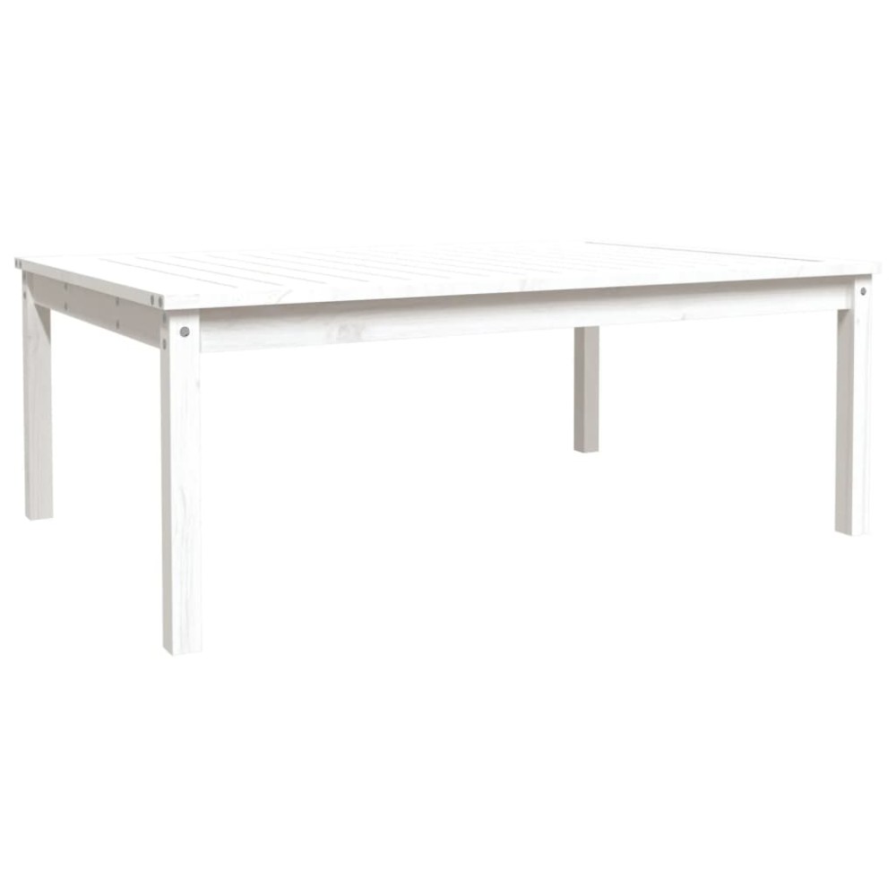 vidaXL Măsuță de grădină, alb, 121x82,5x45 cm, lemn masiv de pin
