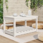 vidaXL Măsuță de grădină, alb, 82,5x50,5x45 cm, lemn masiv de pin