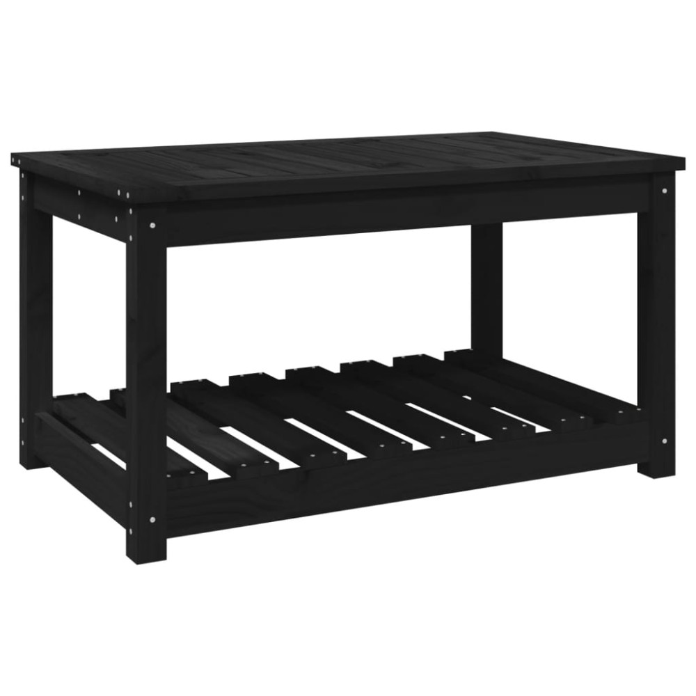 vidaXL Măsuță de grădină, negru, 82,5x50,5x45 cm, lemn masiv de pin