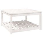 vidaXL Măsuță de grădină, alb, 82,5x82,5x45 cm, lemn masiv de pin