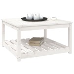 vidaXL Măsuță de grădină, alb, 82,5x82,5x45 cm, lemn masiv de pin