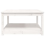 vidaXL Măsuță de grădină, alb, 82,5x82,5x45 cm, lemn masiv de pin