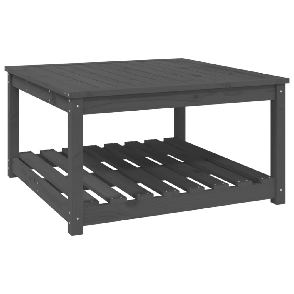 vidaXL Măsuță de grădină, gri, 82,5x82,5x45 cm, lemn masiv de pin