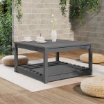 vidaXL Măsuță de grădină, gri, 82,5x82,5x45 cm, lemn masiv de pin