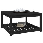 vidaXL Măsuță de grădină, negru, 82,5x82,5x45 cm, lemn masiv de pin vidaXL Măsuță de grădină, negru, 82,5x82,5x45 cm, lemn masiv de pin
