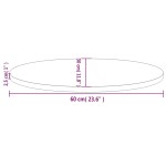 vidaXL Blat de masă, 60x30x2,5 cm, lemn masiv de pin, oval