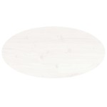 vidaXL Blat de masă, alb, 80x40x2,5 cm, lemn masiv de pin, oval
