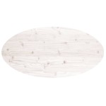 vidaXL Blat de masă, alb, 90x45x2,5 cm, lemn masiv de pin, oval