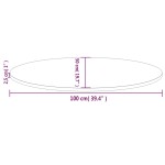 vidaXL Blat de masă, 100x50x2,5 cm, lemn masiv de pin, oval vidaXL Blat de masă, 100x50x2,5 cm, lemn masiv de pin, oval