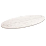 vidaXL Blat de masă, alb, 110x55x2,5 cm, lemn masiv de pin, oval