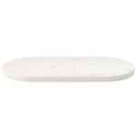 vidaXL Blat de masă, alb, 60x30x2,5 cm, lemn masiv de pin, oval