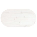vidaXL Blat de masă, alb, 60x30x2,5 cm, lemn masiv de pin, oval