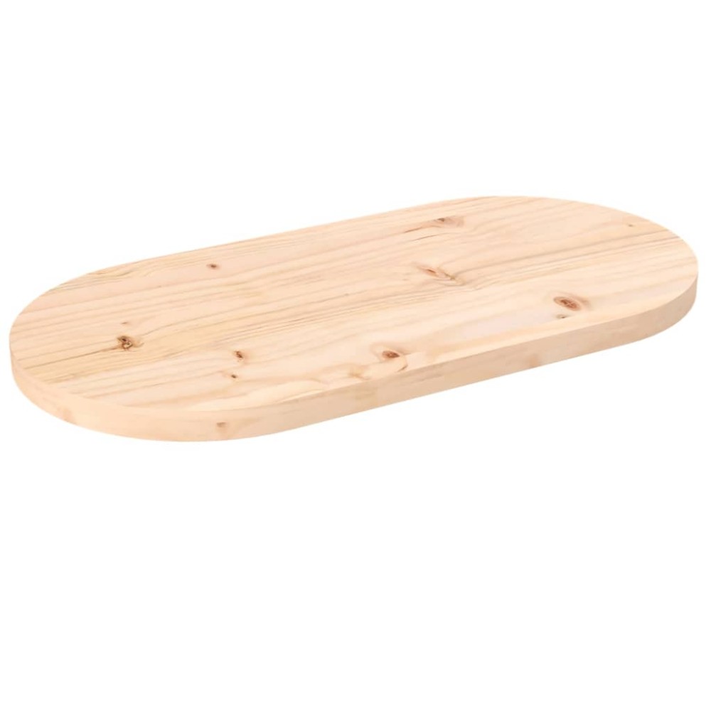 vidaXL Blat de masă, 80x40x2,5 cm, lemn masiv de pin, oval