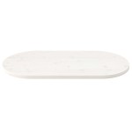 vidaXL Blat de masă, alb, 90x45x2,5 cm, lemn masiv de pin, oval