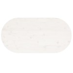 vidaXL Blat de masă, alb, 90x45x2,5 cm, lemn masiv de pin, oval