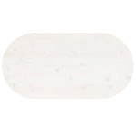 vidaXL Blat de masă, alb, 100x50x2,5 cm, lemn masiv de pin, oval