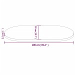 vidaXL Blat de masă, alb, 100x50x2,5 cm, lemn masiv de pin, oval