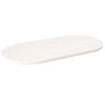 vidaXL Blat de masă, alb, 110x55x2,5 cm, lemn masiv de pin, oval