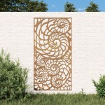 vidaXL Decor perete de grădină 105x55 cm design scoici oțel Corten vidaXL Decor perete de grădină 105x55 cm design scoici oțel Corten
