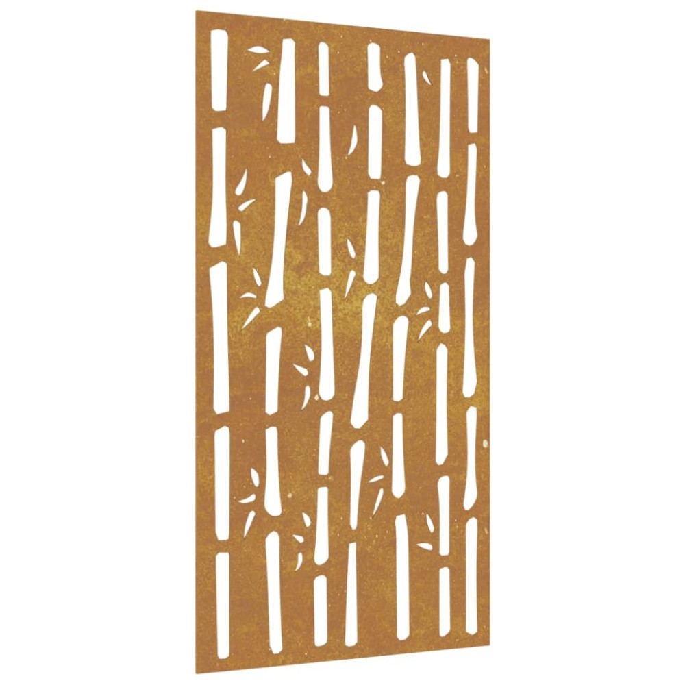 vidaXL Decor perete de grădină 105x55 cm design bambus oțel Corten