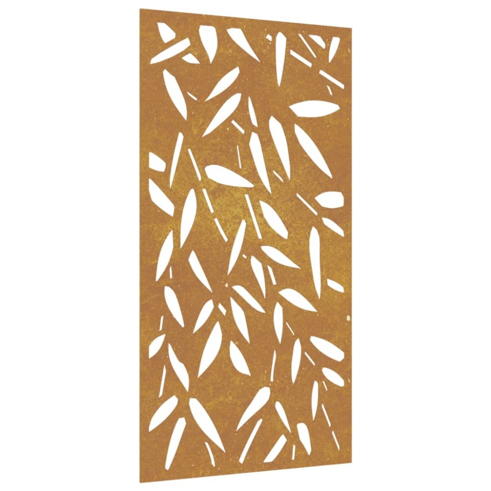 vidaXL Decor de perete 105x55 cm design frunze bambus oțel Corten