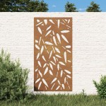 vidaXL Decor de perete 105x55 cm design frunze bambus oțel Corten vidaXL Decor de perete 105x55 cm design frunze bambus oțel Corten