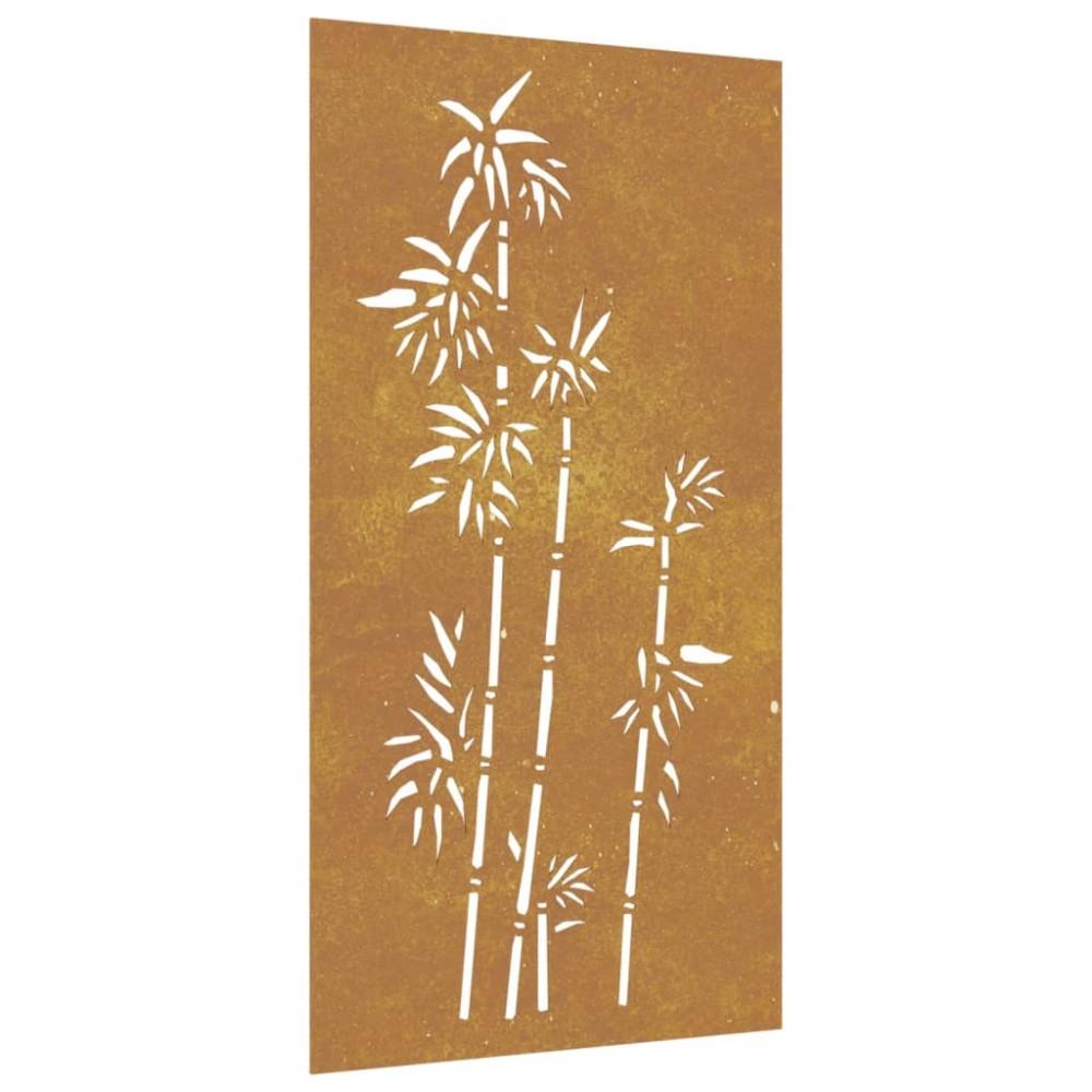vidaXL Decorație perete de grădină 105x55 cm design bambus oțel Corten