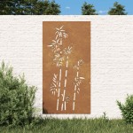 vidaXL Decorație perete de grădină 105x55 cm design bambus oțel Corten vidaXL Decorație perete de grădină 105x55 cm design bambus oțel Corten